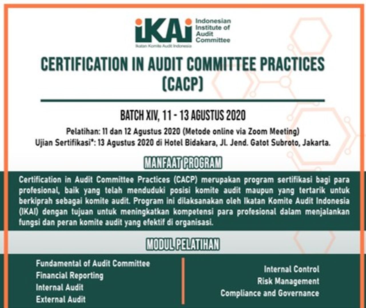 CACP Review Course Batch XIV – 11 s/d 13 Agustus 2020
