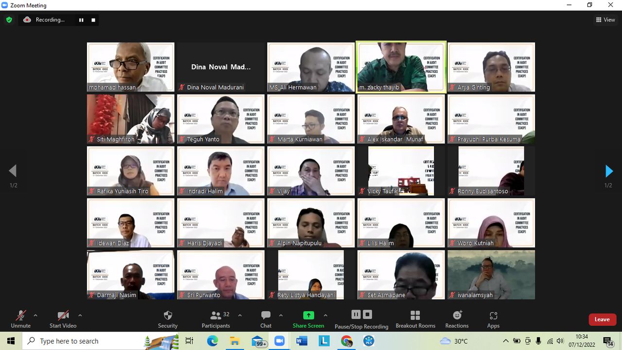 CACP Review Course Batch XXIX – 6 s/d 7 Desember 2022