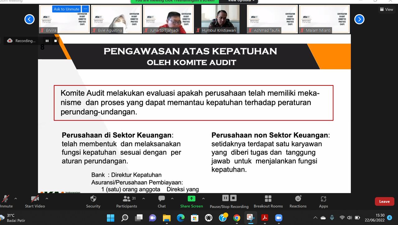CACP Review Course Batch XXVI – 21 s/d 22 Juni 2022