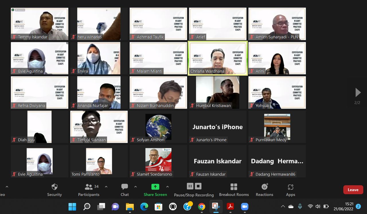 CACP Review Course Batch XXVI – 21 s/d 22 Juni 2022