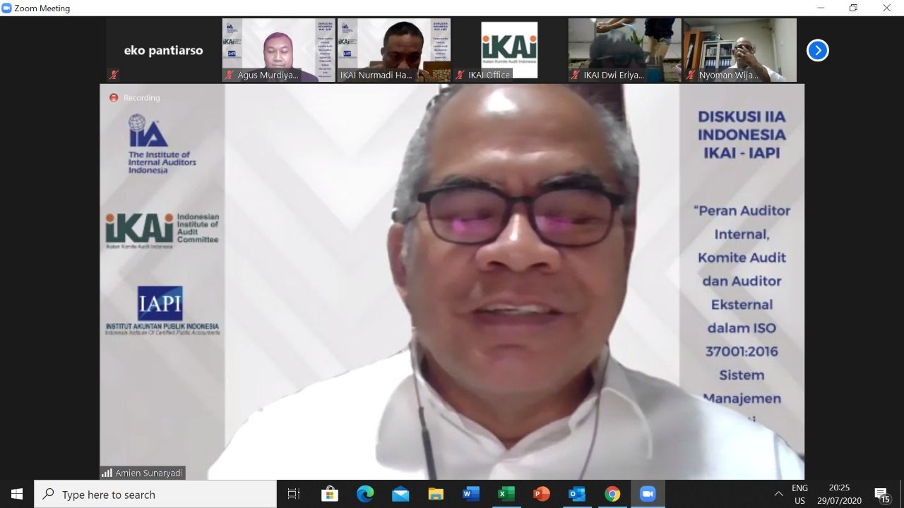 Diskusi Panel IIA Indonesia, IKAI dan IAPI tanggal 29 Juli 2020