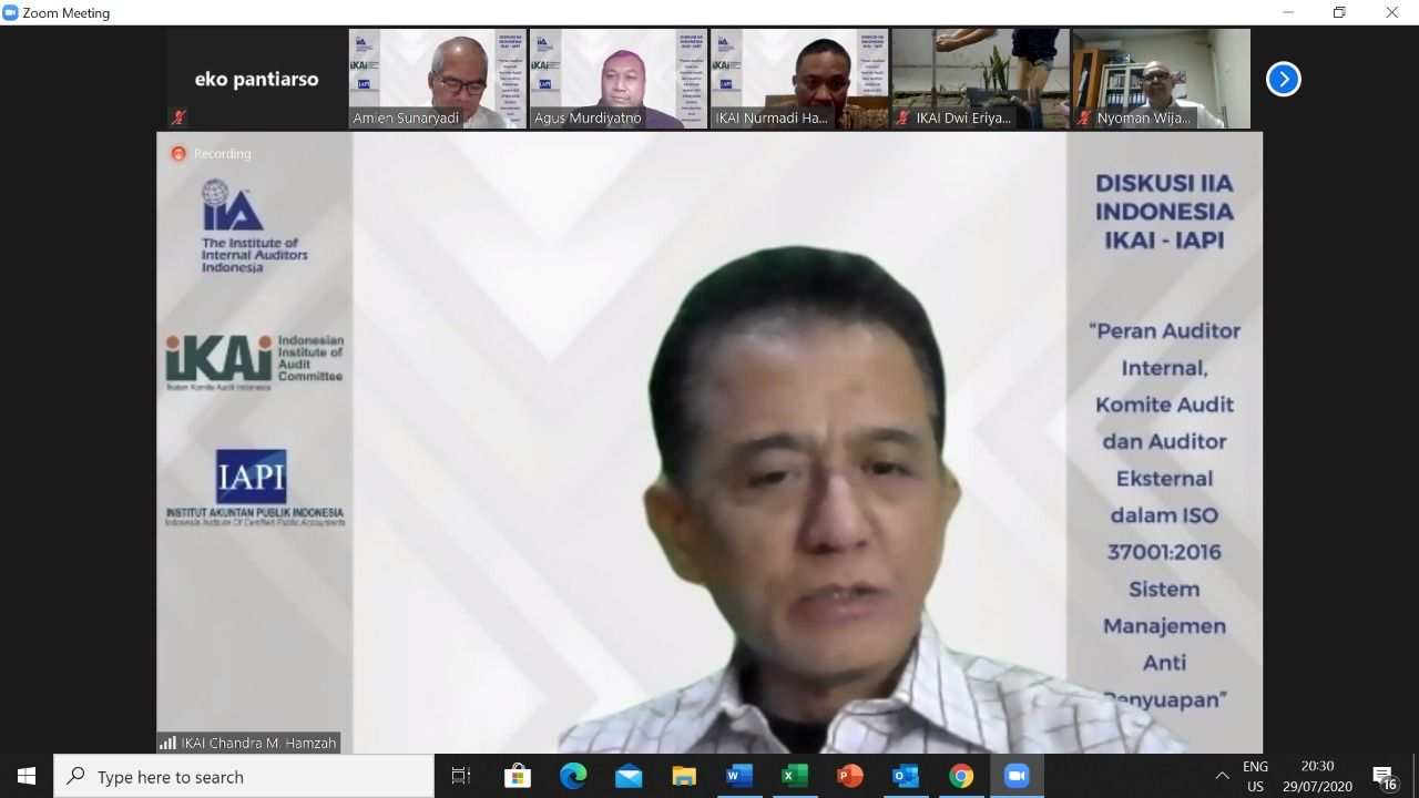 Diskusi Panel IIA Indonesia, IKAI dan IAPI tanggal 29 Juli 2020