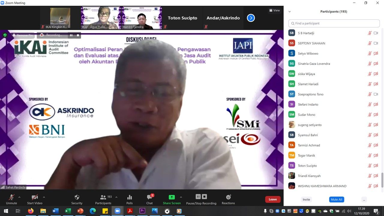 Diskusi Panel IKAI-IAPI tanggal 12 Oktober 2020