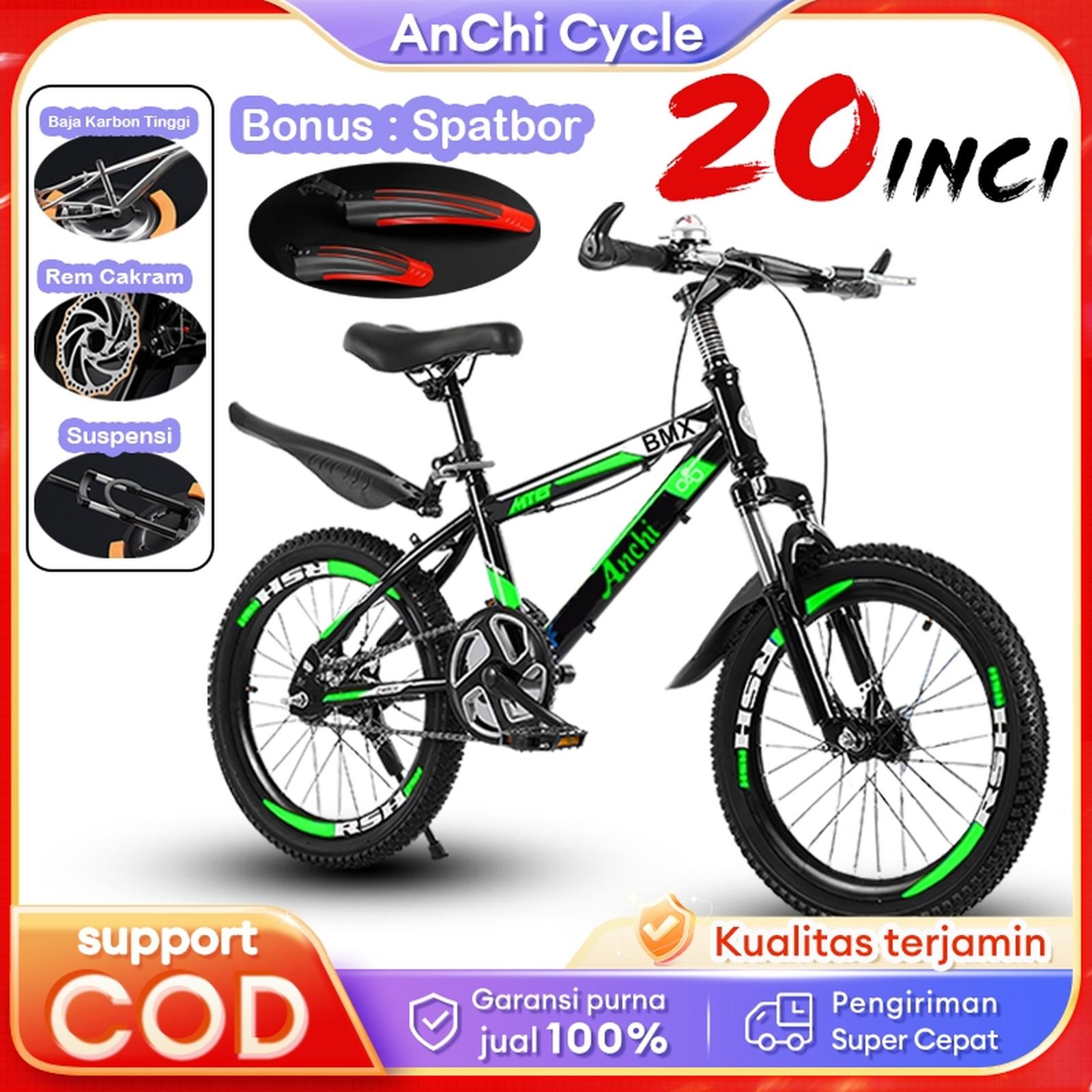 Anchi Sepeda Gunung 20 Inchi - Hitam/Hijau